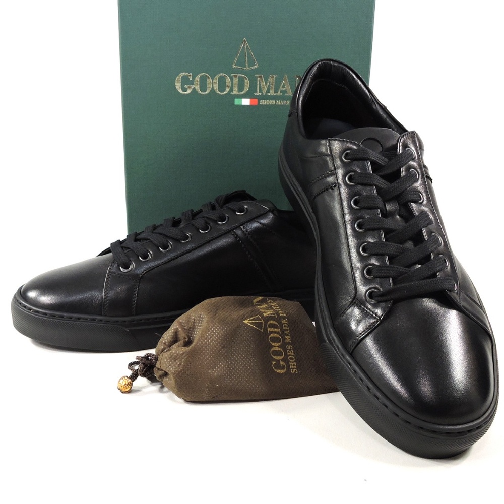 GOODMAN 🇮🇹 BLACK SOFT LEATHER SNEAKERS